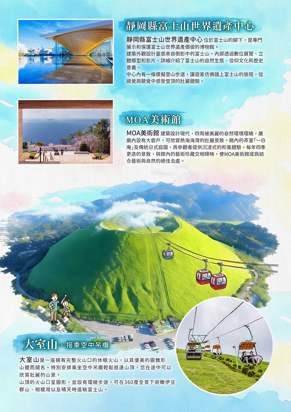 日本平纜車大井川鐵道列車、大室山、空中吊纜~‧駿河灣渡輪‧掛川花鳥園、和牛燒肉吃到飽+鰻魚飯套餐