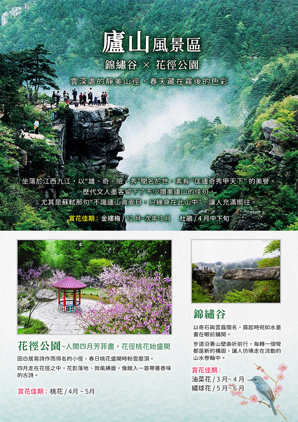 廬山/景德鎮/婺女洲/篁嶺/望仙谷/龍虎山/杭州